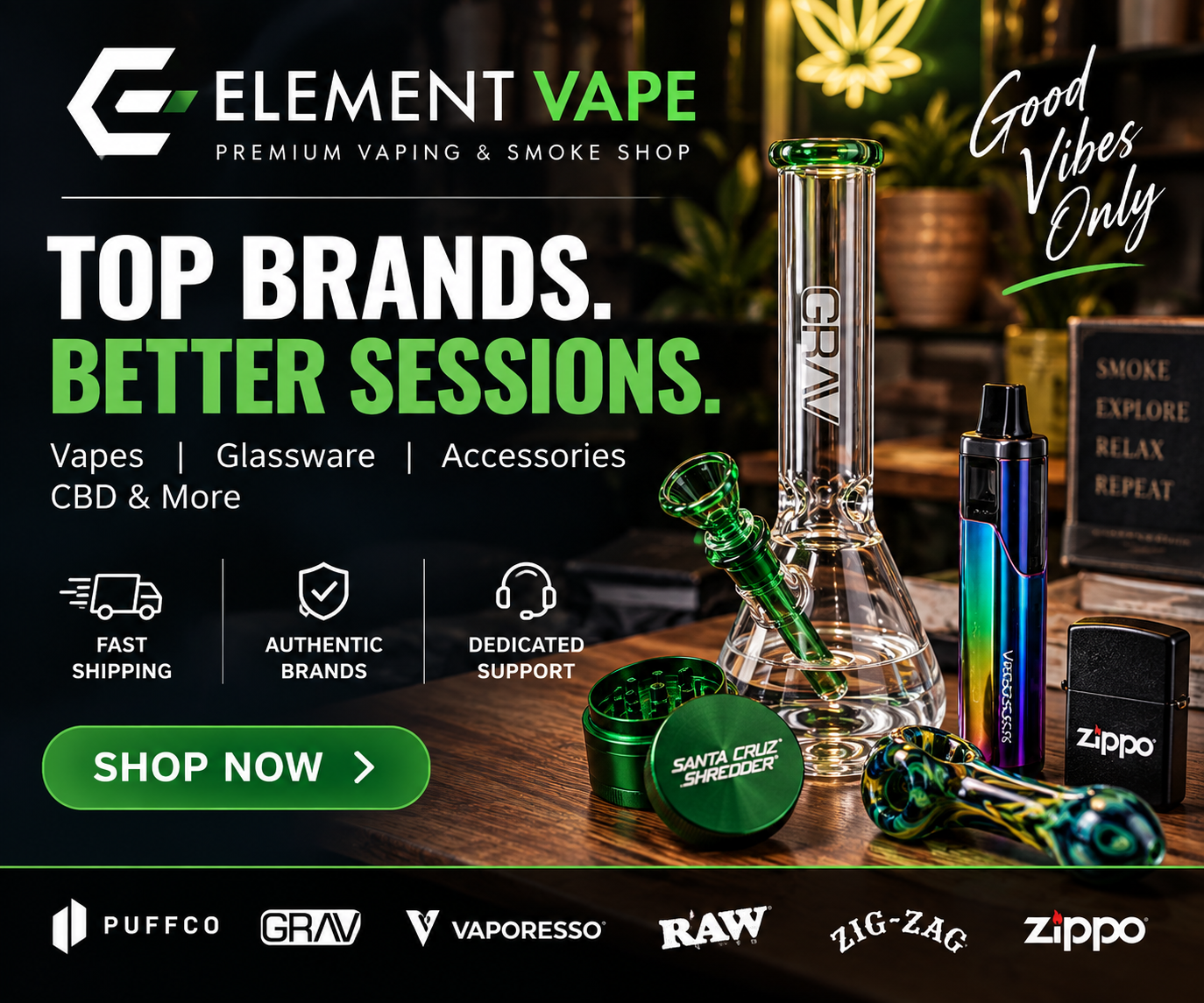 Element Vape - external smoke shop and accessories website